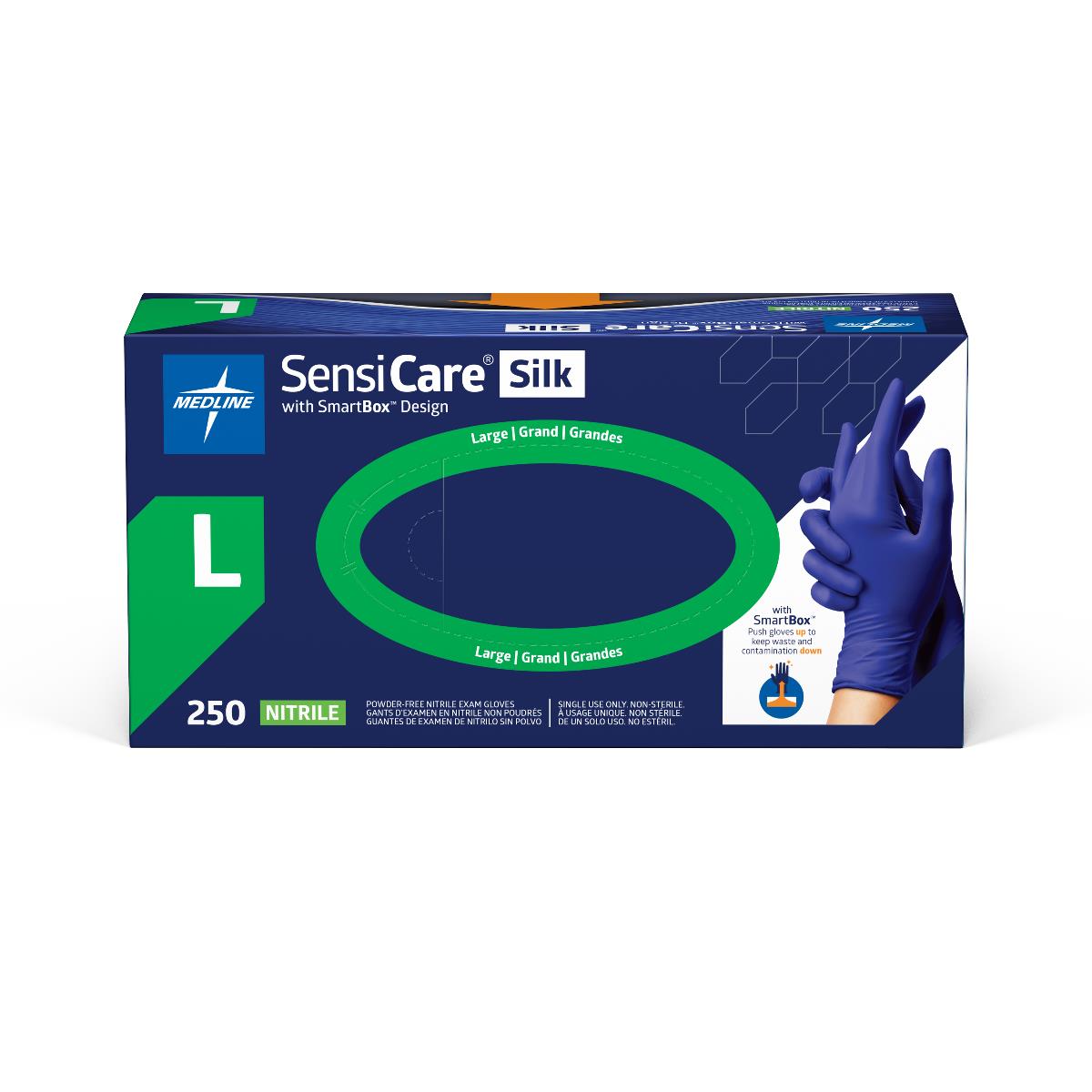 SensiCare Silk Powder-Free Nitrile Exam Gloves with SmartBox Design