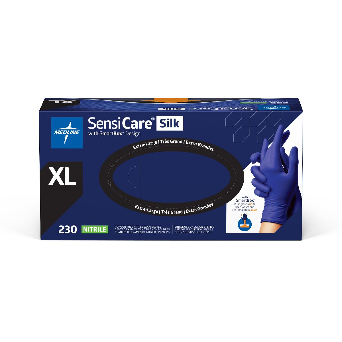 SensiCare Silk Powder-Free Nitrile Exam Gloves with SmartBox Design
