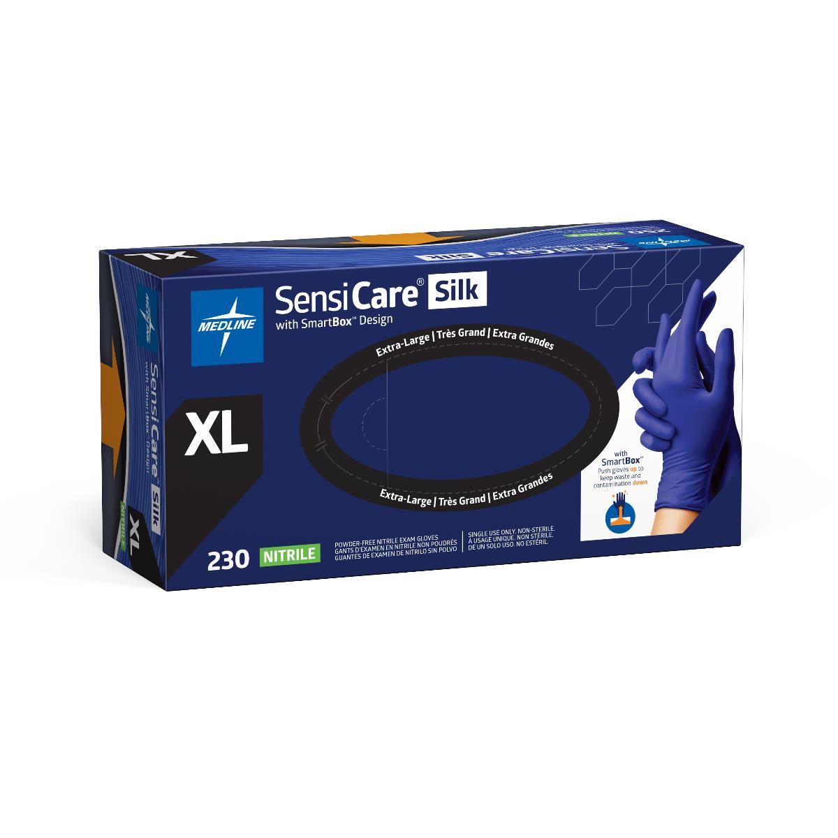 SensiCare Silk Powder-Free Nitrile Exam Gloves with SmartBox Design