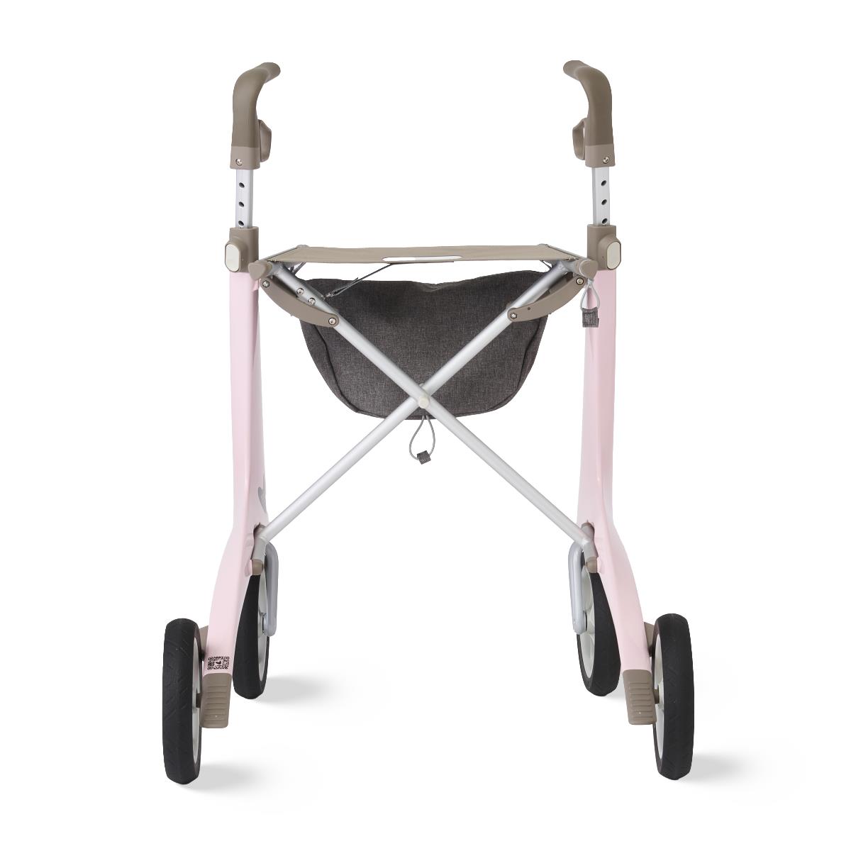Byacre Carbon Ultralight Rollator, side view highlighting the carbon fiber frame.