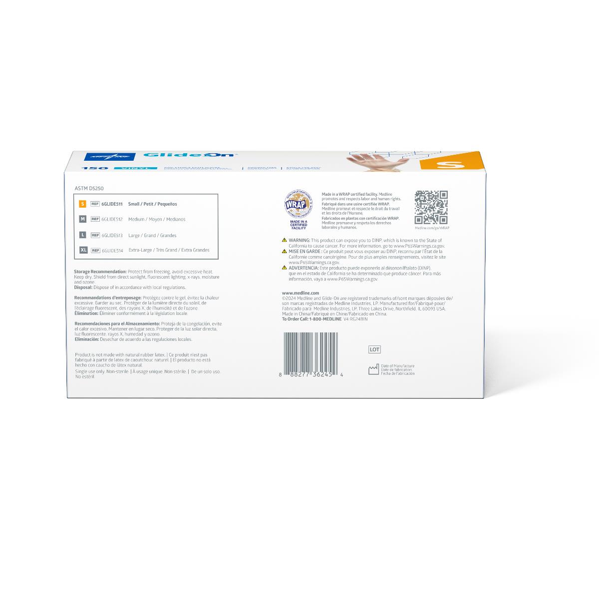 Glide-On Powder-Free Vinyl Exam Gloves - CA Only