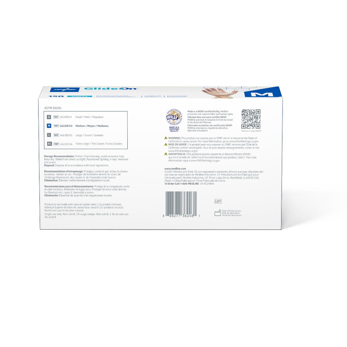 Glide-On Powder-Free Vinyl Exam Gloves - CA Only
