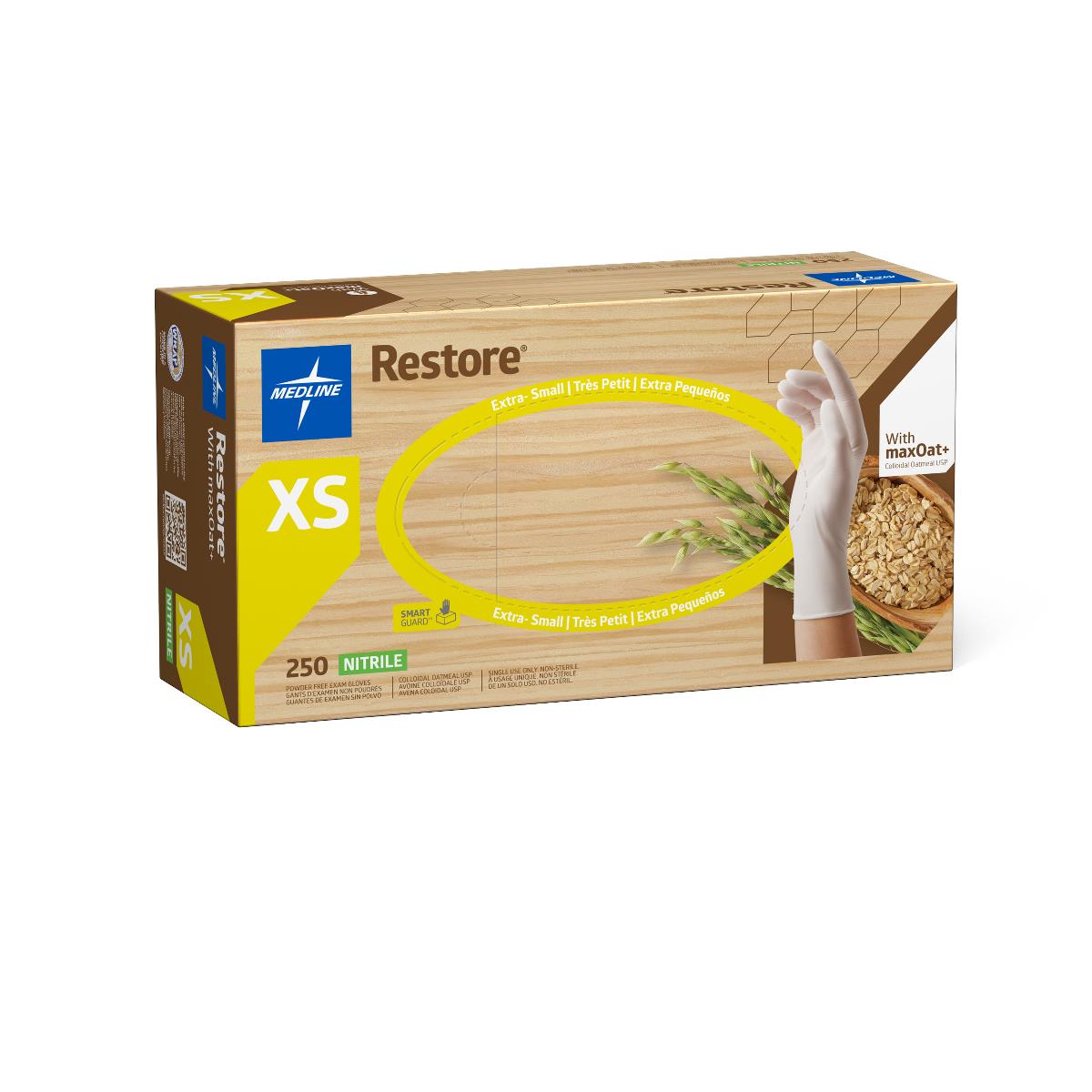 Restore Powder-Free Nitrile Exam Gloves with Oatmeal