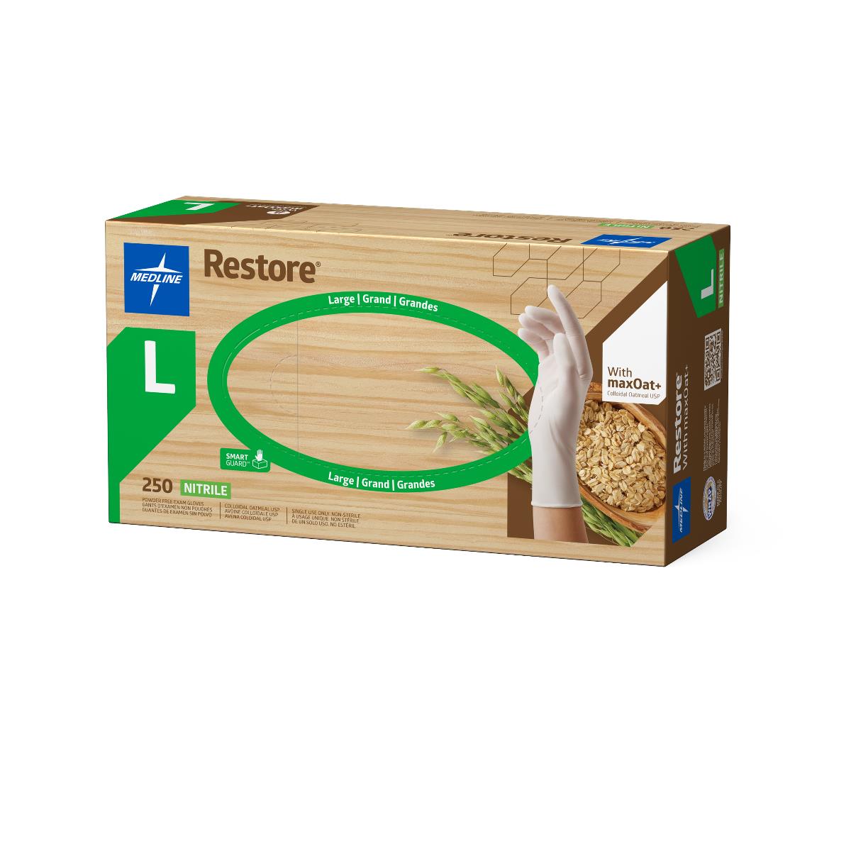 Restore Powder-Free Nitrile Exam Gloves with Oatmeal
