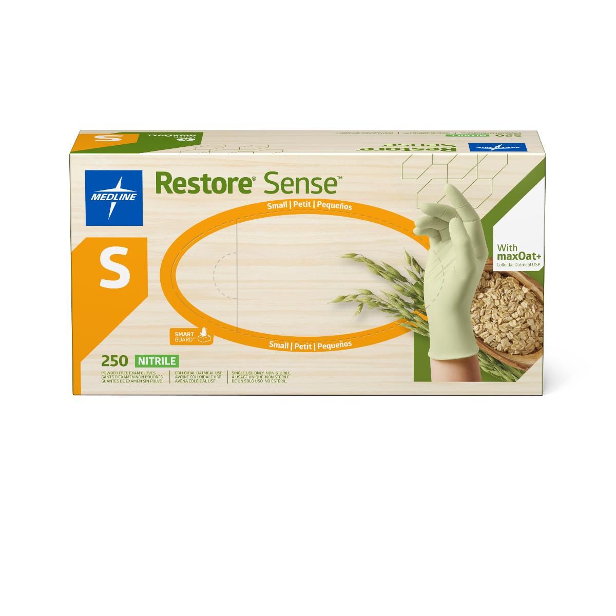 Restore Sense Powder-Free Nitrile Exam Gloves with maxOat+