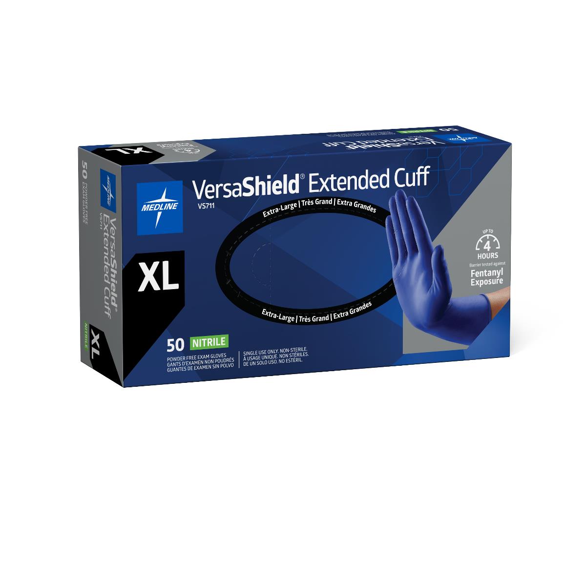 VersaShield Extended Cuff Powder-Free Nitrile Exam Gloves