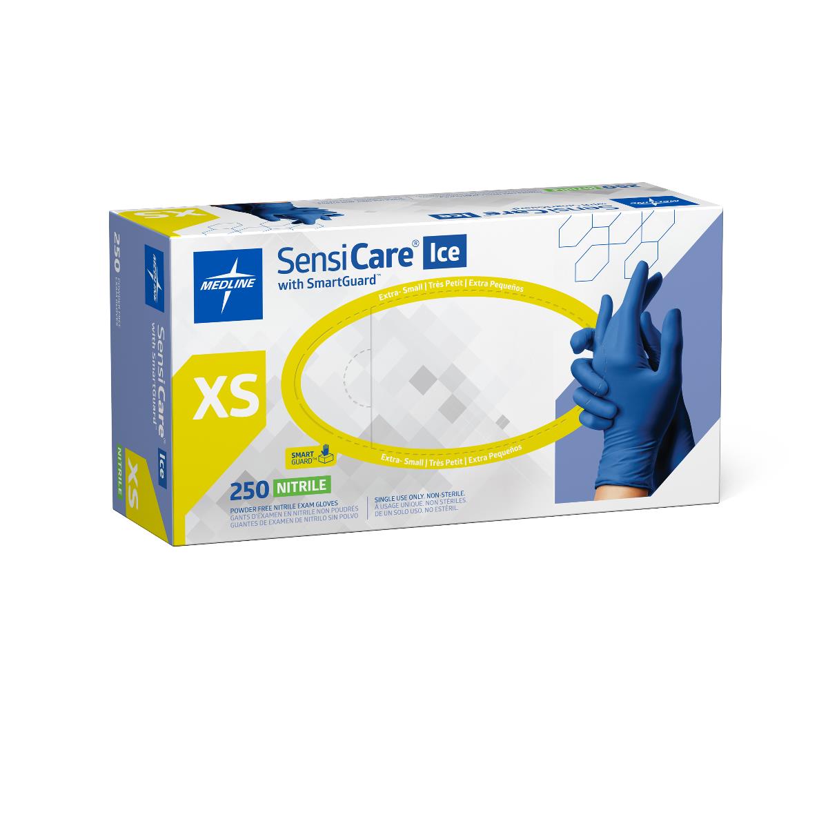SensiCare Ice Blue Powder-Free Nitrile Exam Gloves