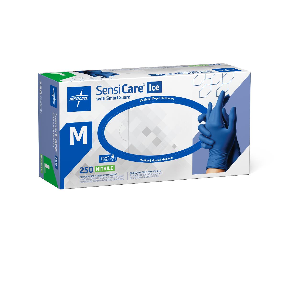 SensiCare Ice Blue Powder-Free Nitrile Exam Gloves