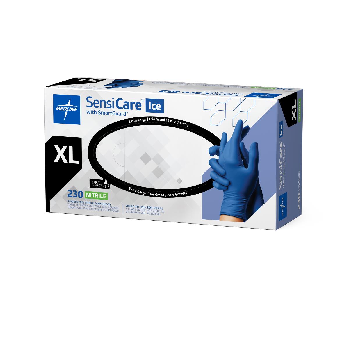 SensiCare Ice Blue Powder-Free Nitrile Exam Gloves