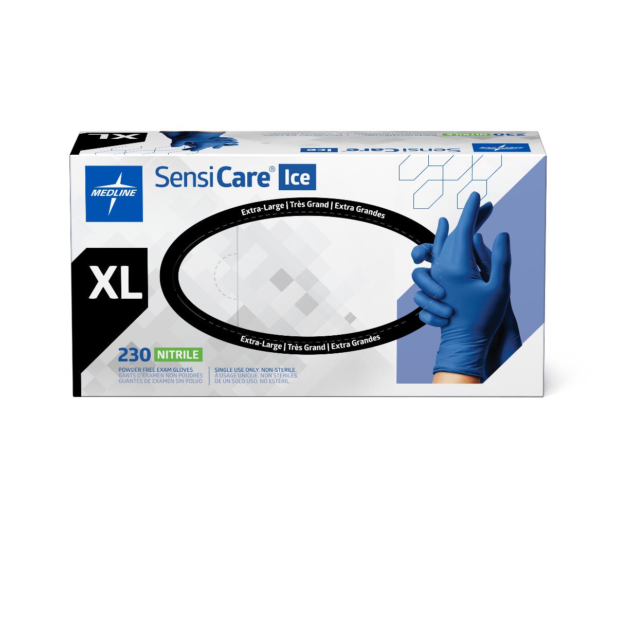 SensiCare Ice Blue Powder-Free Nitrile Exam Gloves