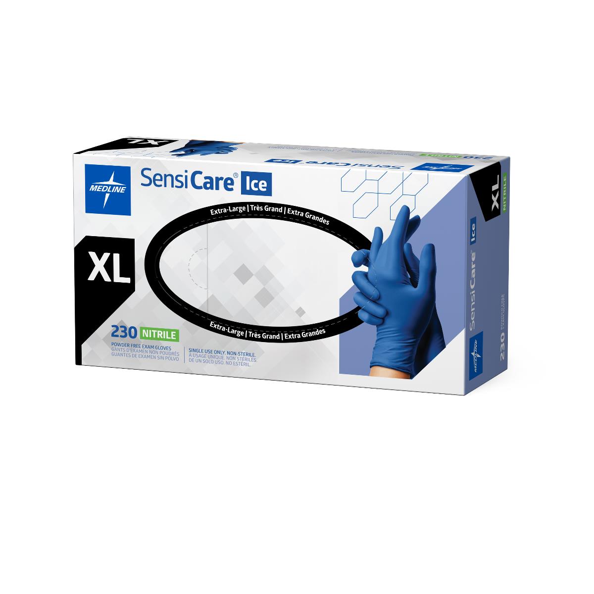 SensiCare Ice Blue Powder-Free Nitrile Exam Gloves