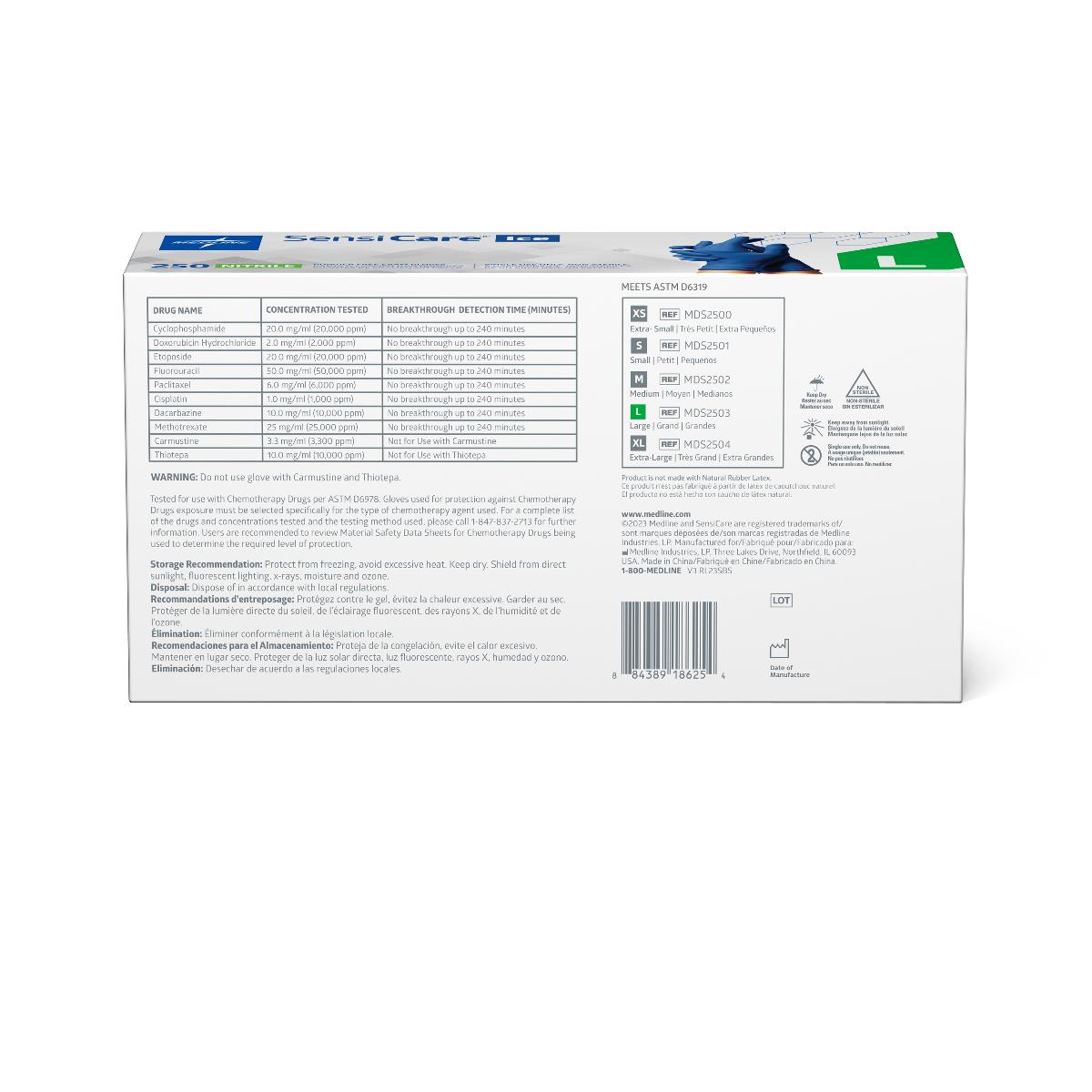 SensiCare Ice Blue Powder-Free Nitrile Exam Gloves