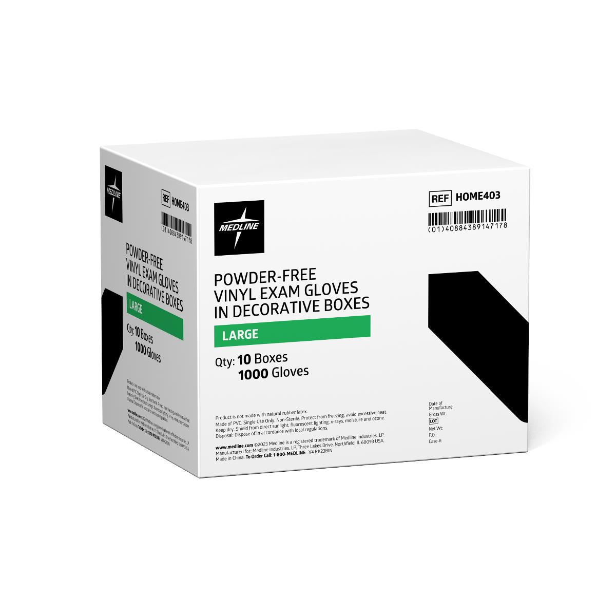 Medline Designer Boxed Vinyl Exam Gloves