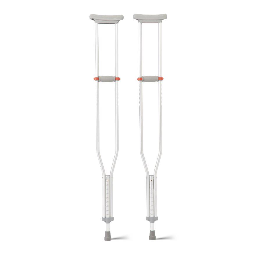 Medline Aluminum Crutches with Red Dot Hand Grip