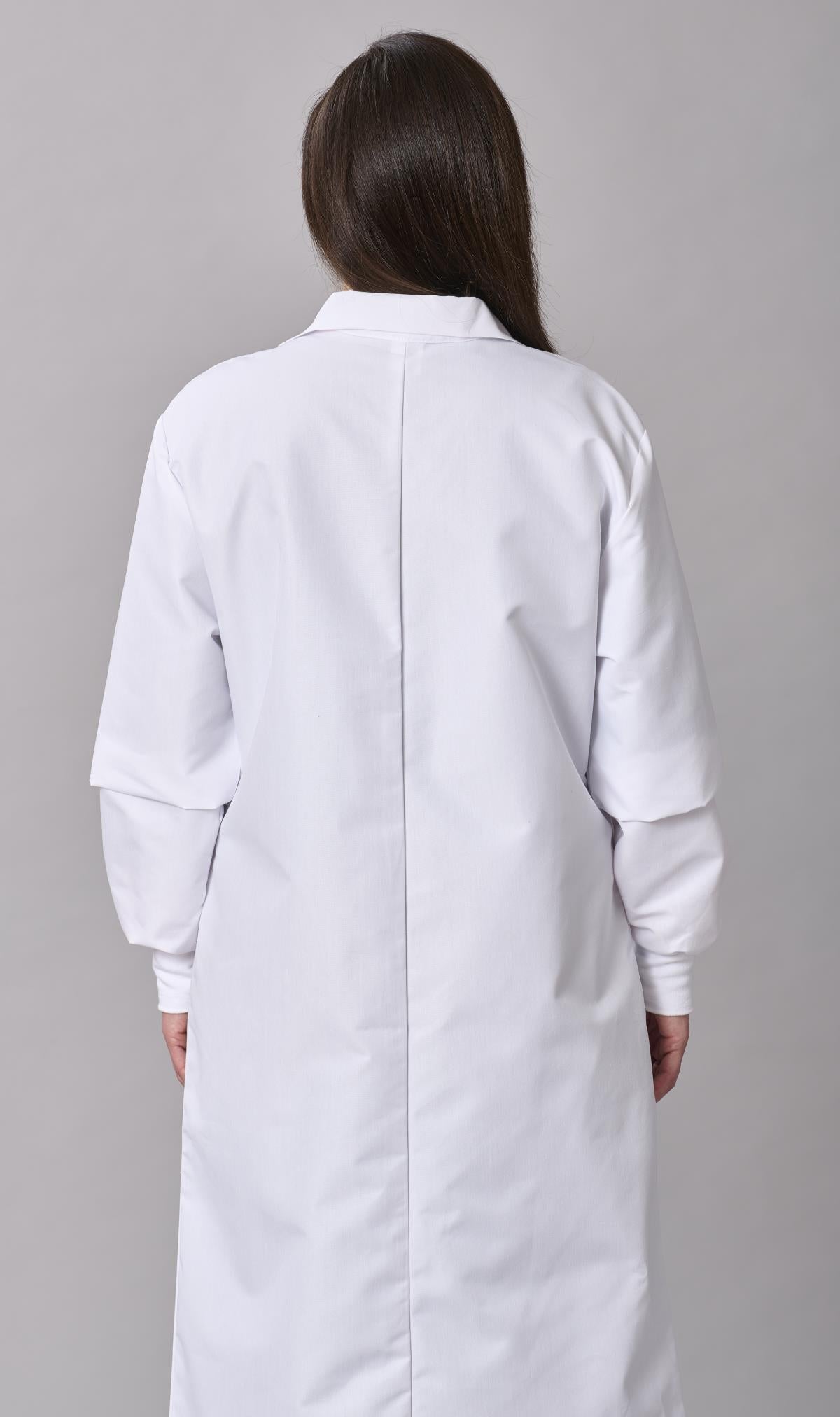 Medline Propel Unisex 4-Pocket Full-Length Lab Coat with Knit Cuffs