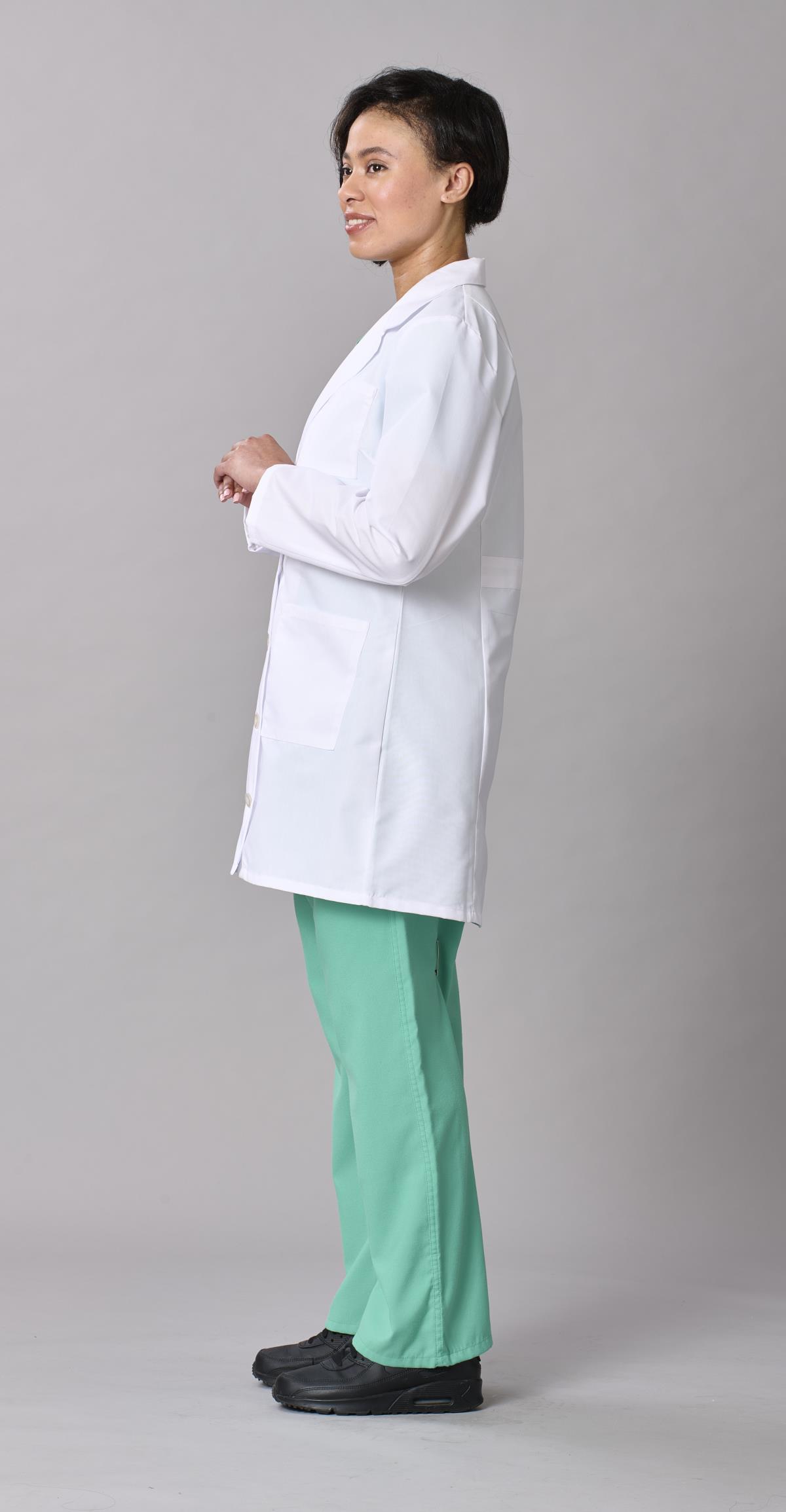 Medline Propel Women's 4-Pocket Staff-Length Lab Coats