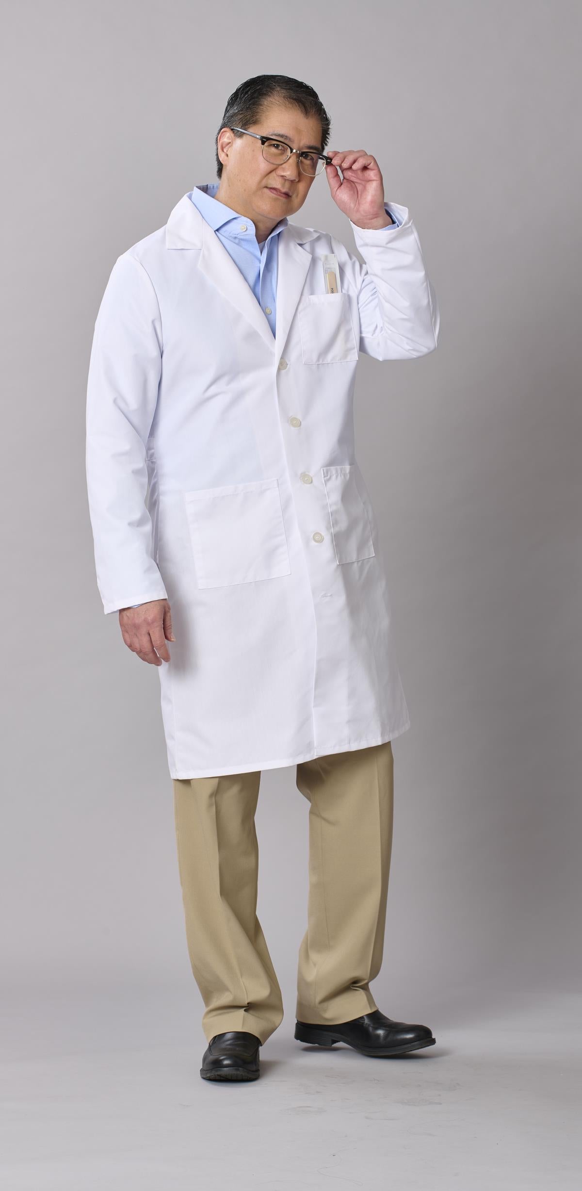Medline Propel Men's 4-Pocket Full-Length Lab Coats