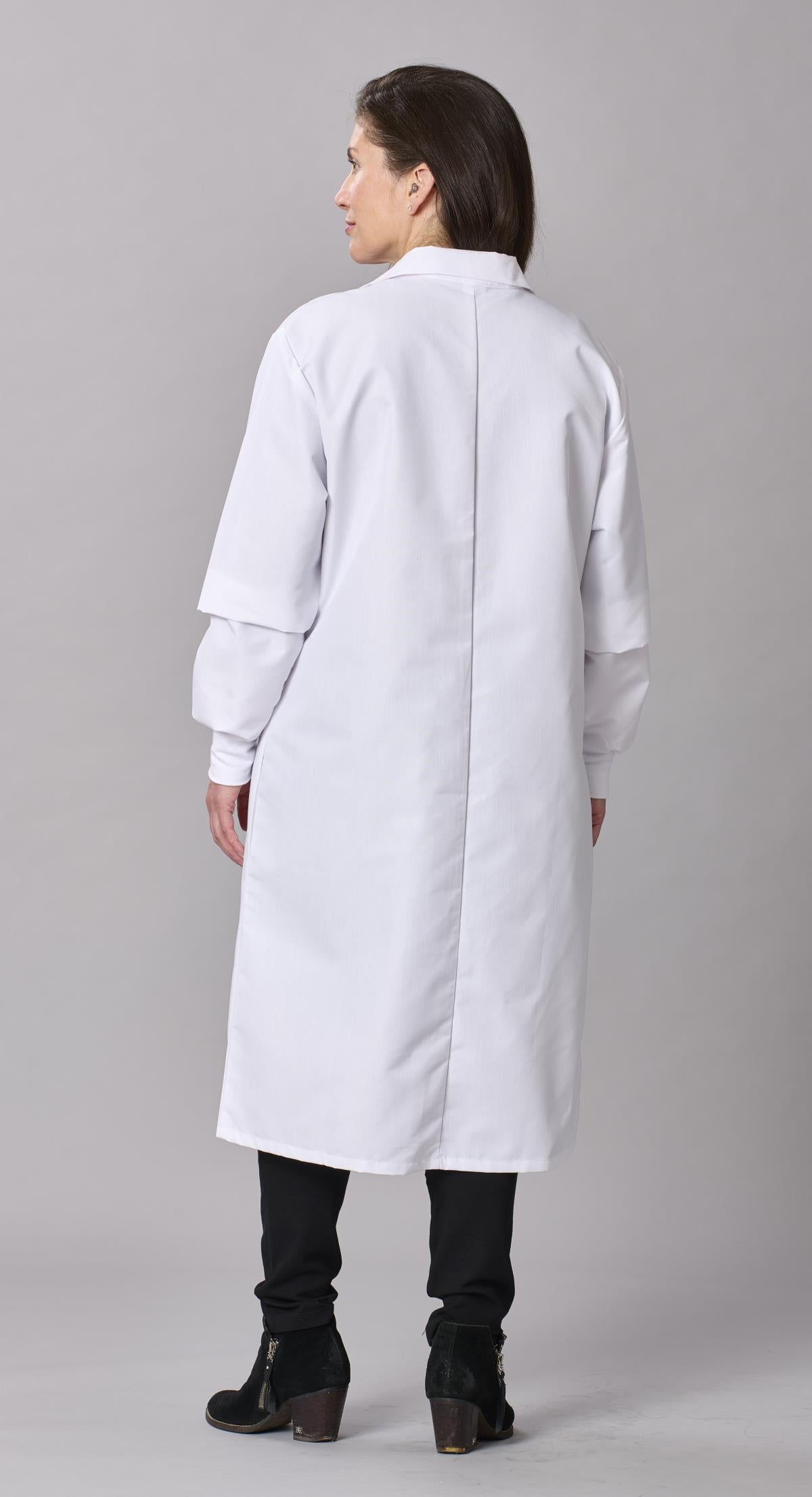 Medline Propel Unisex 4-Pocket Full-Length Lab Coat with Knit Cuffs