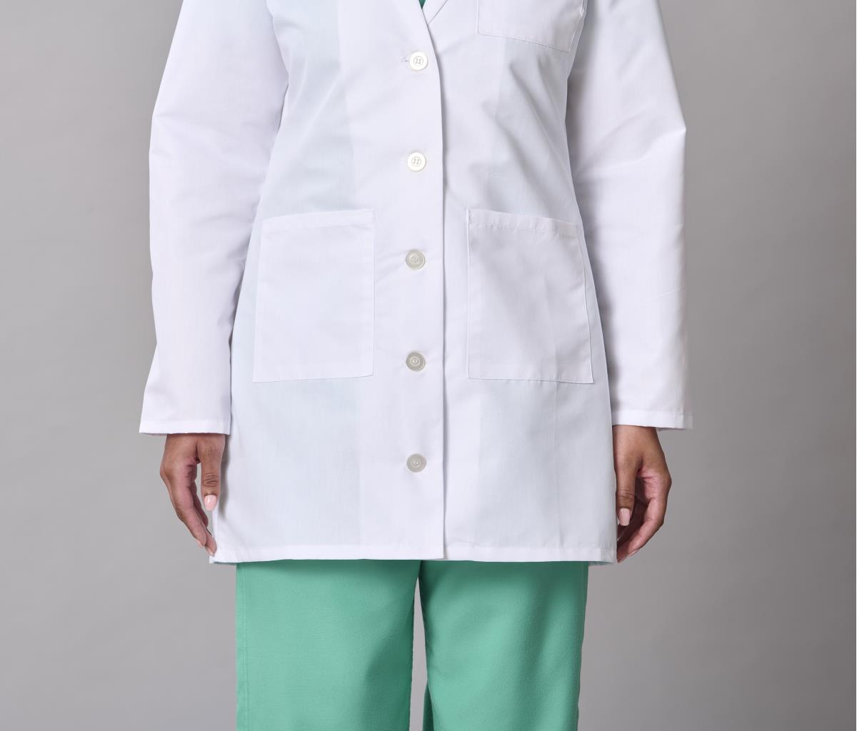 Medline Propel Women's 4-Pocket Staff-Length Lab Coats