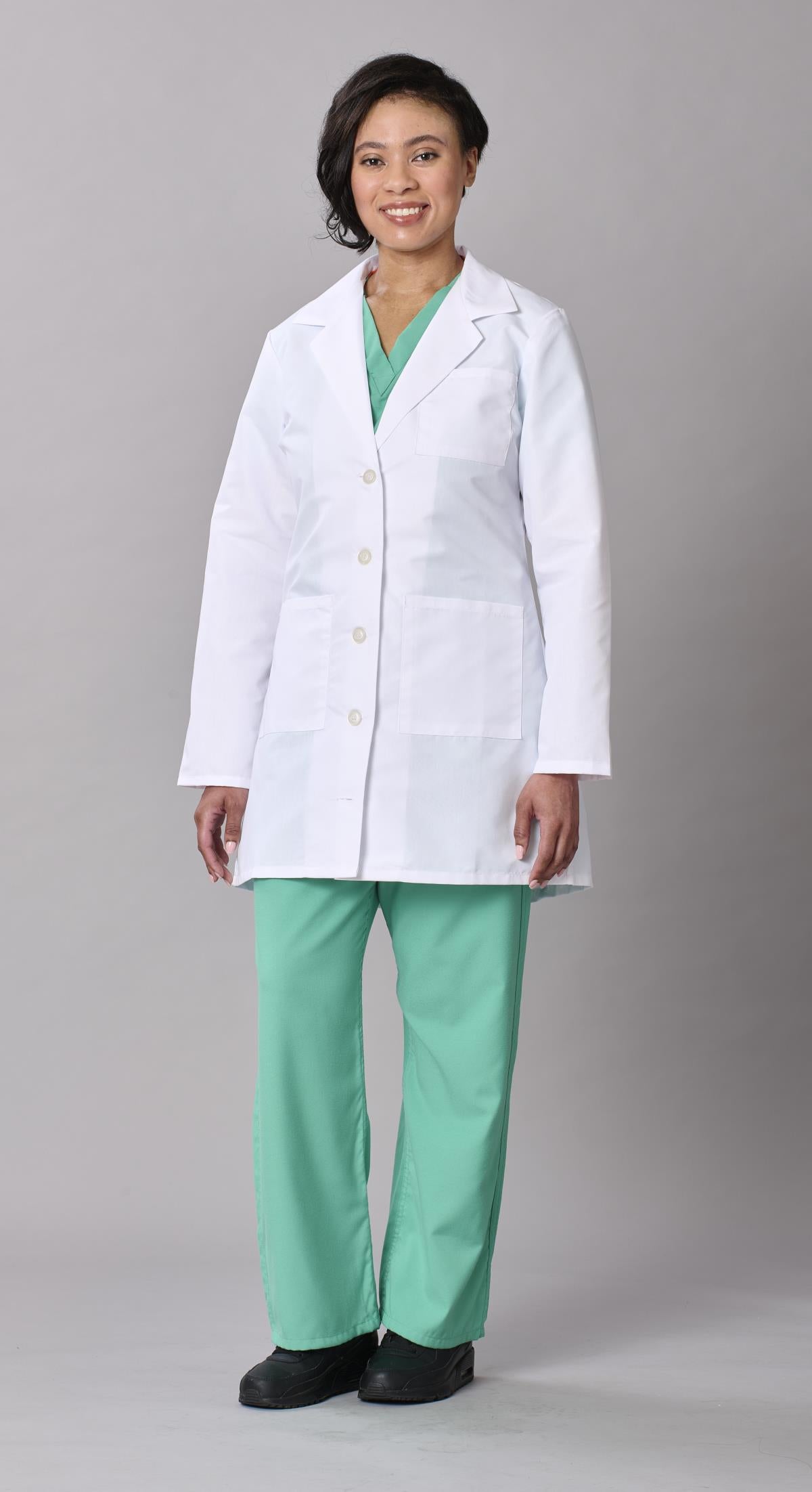Medline Propel Women's 4-Pocket Staff-Length Lab Coats