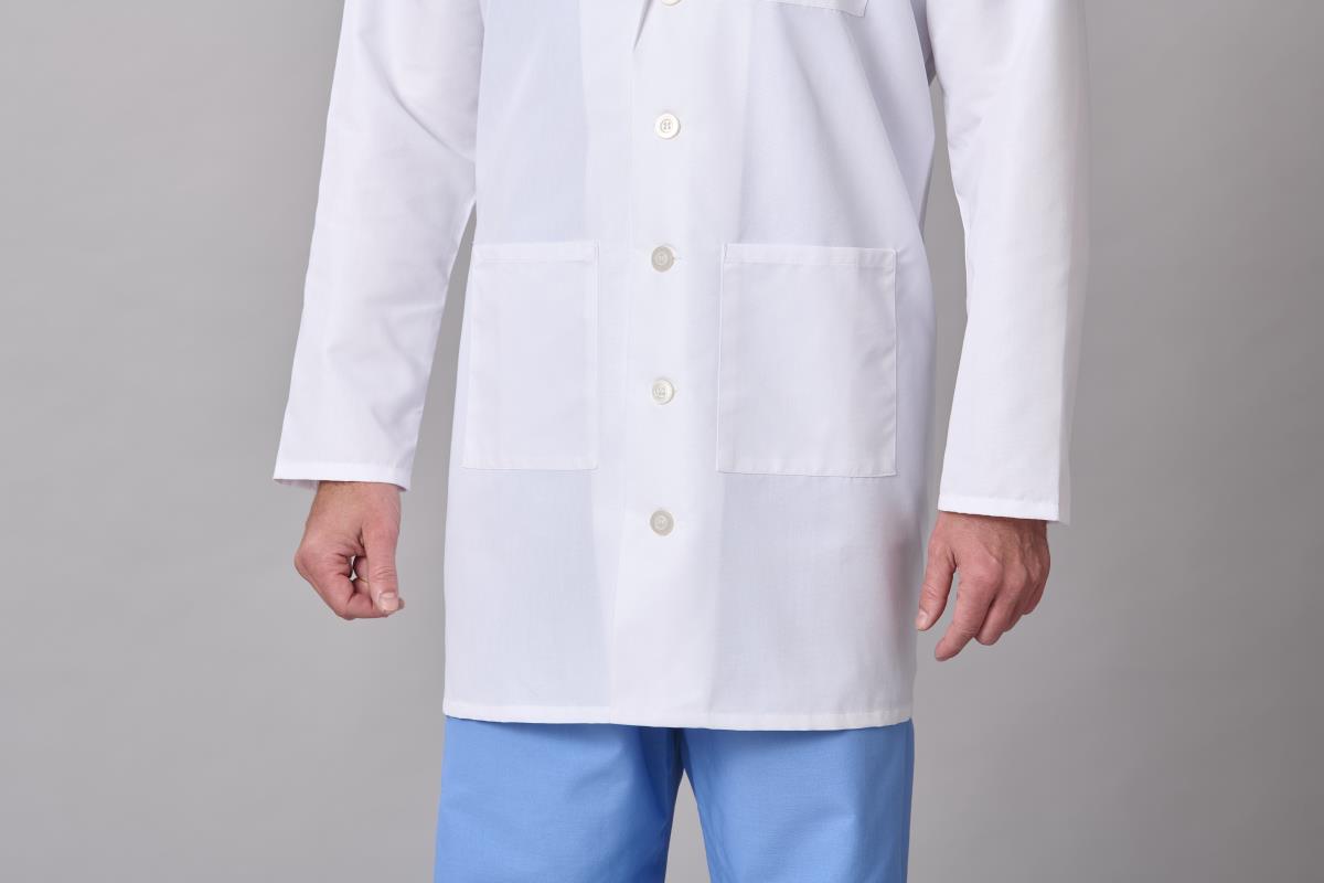 Medline Propel Men's 4-Pocket Staff-Length Lab Coats