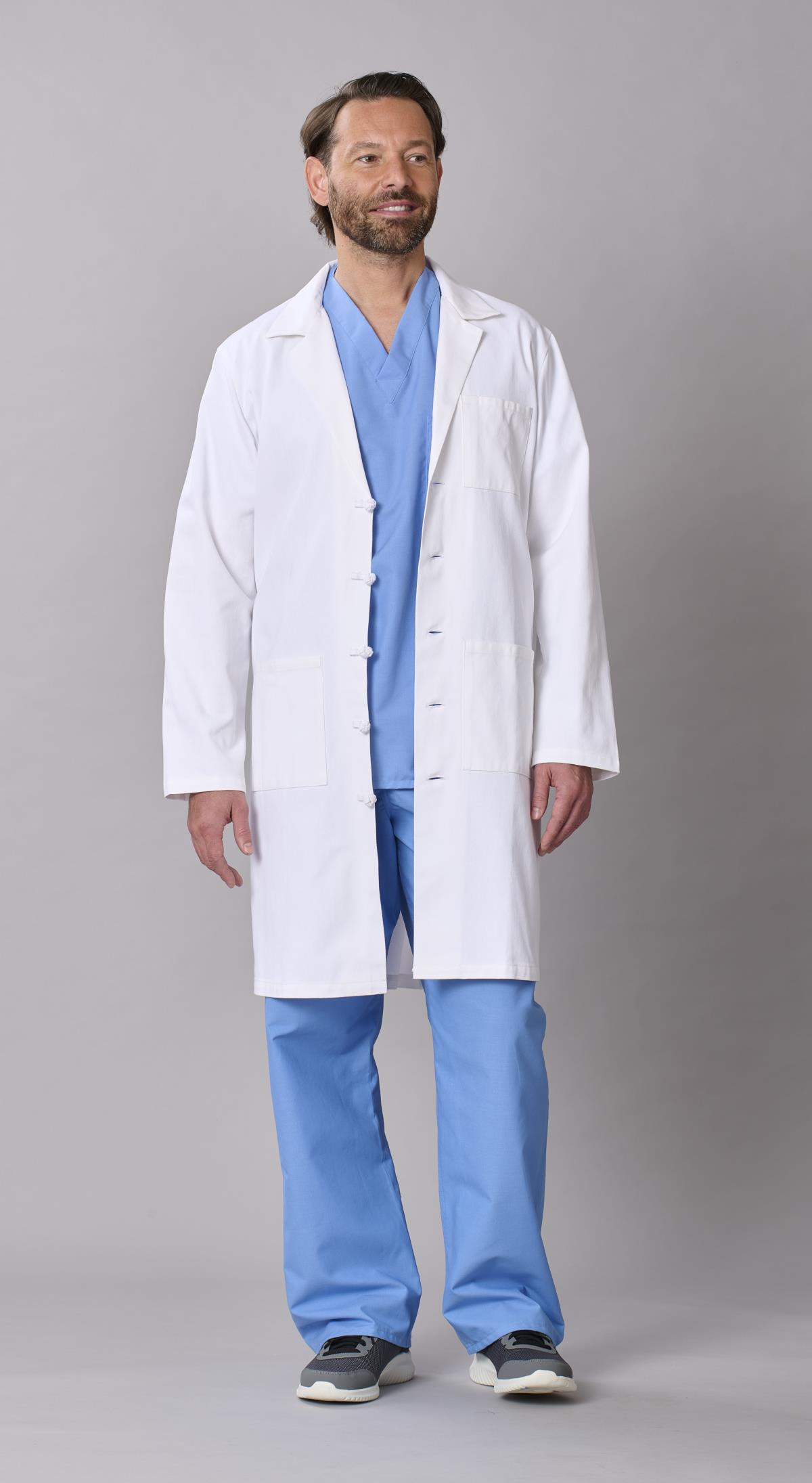 Medline Refine Men's 4-Pocket Full-Length Lab Coats