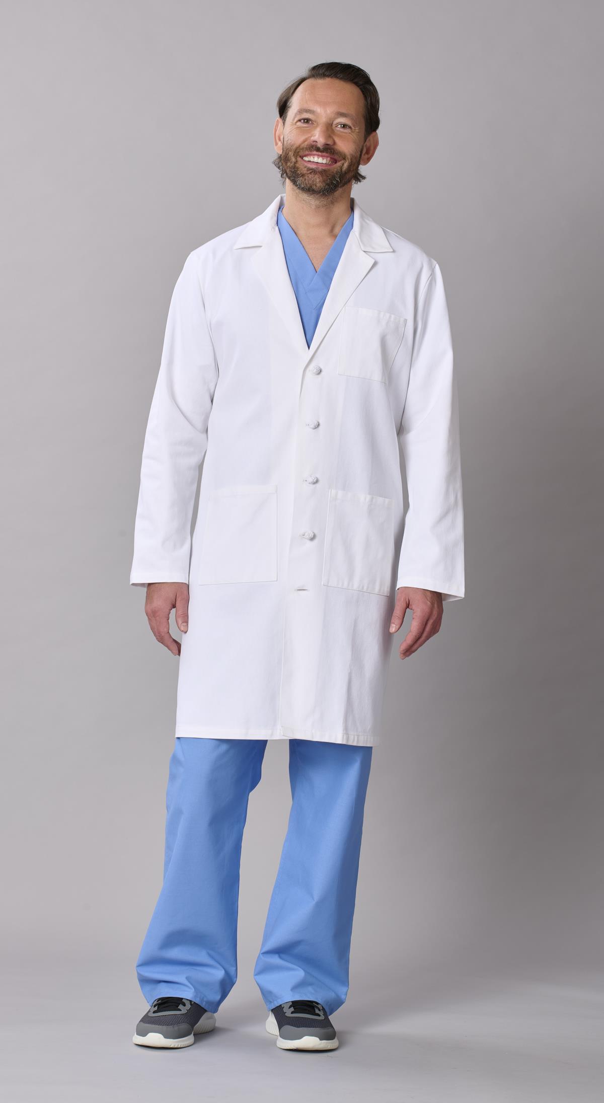 Medline Refine Men's 4-Pocket Full-Length Lab Coats