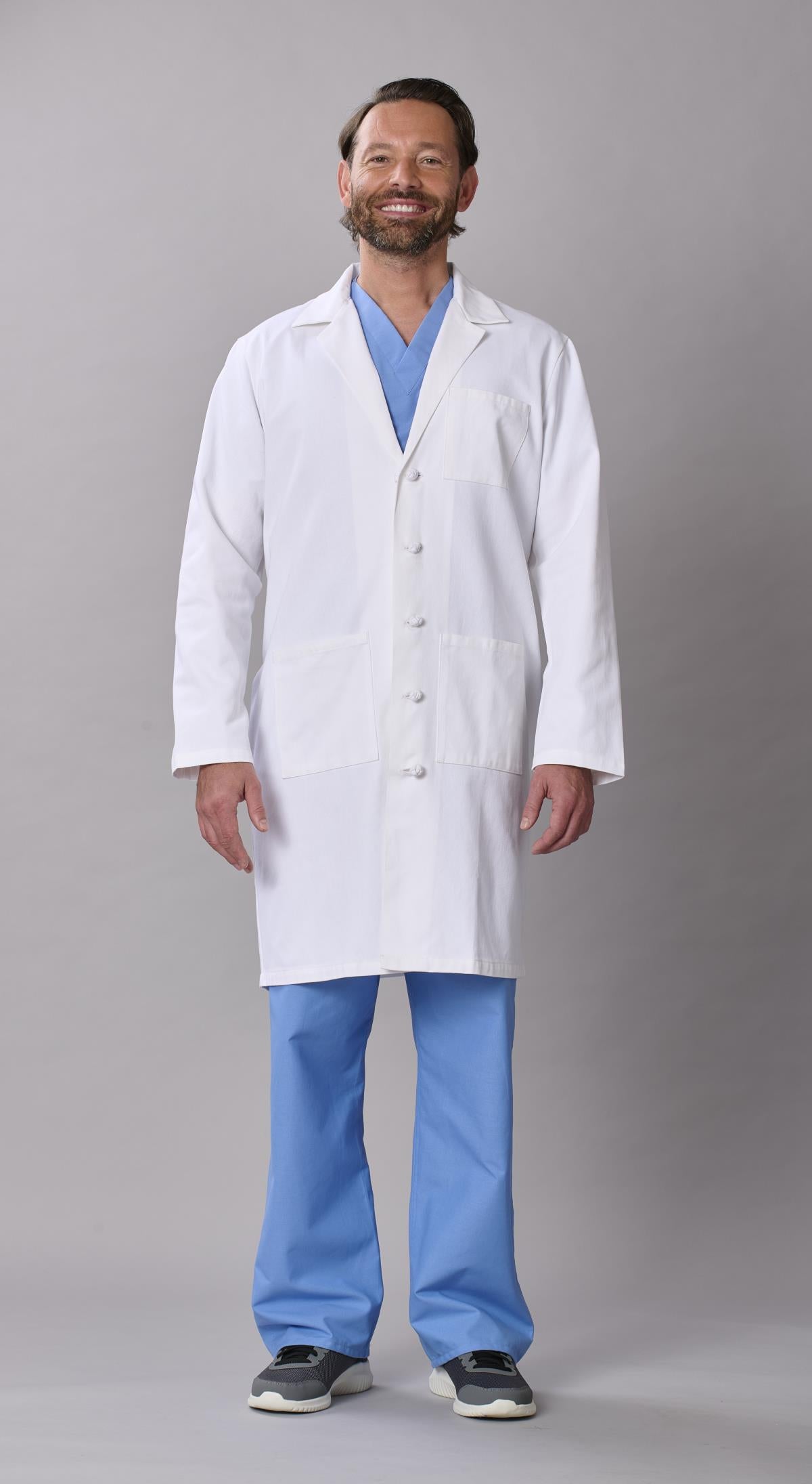 Medline Refine Men's 4-Pocket Full-Length Lab Coats