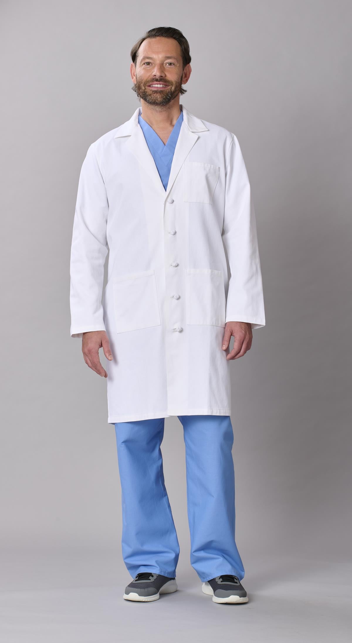 Medline Refine Men's 4-Pocket Full-Length Lab Coats