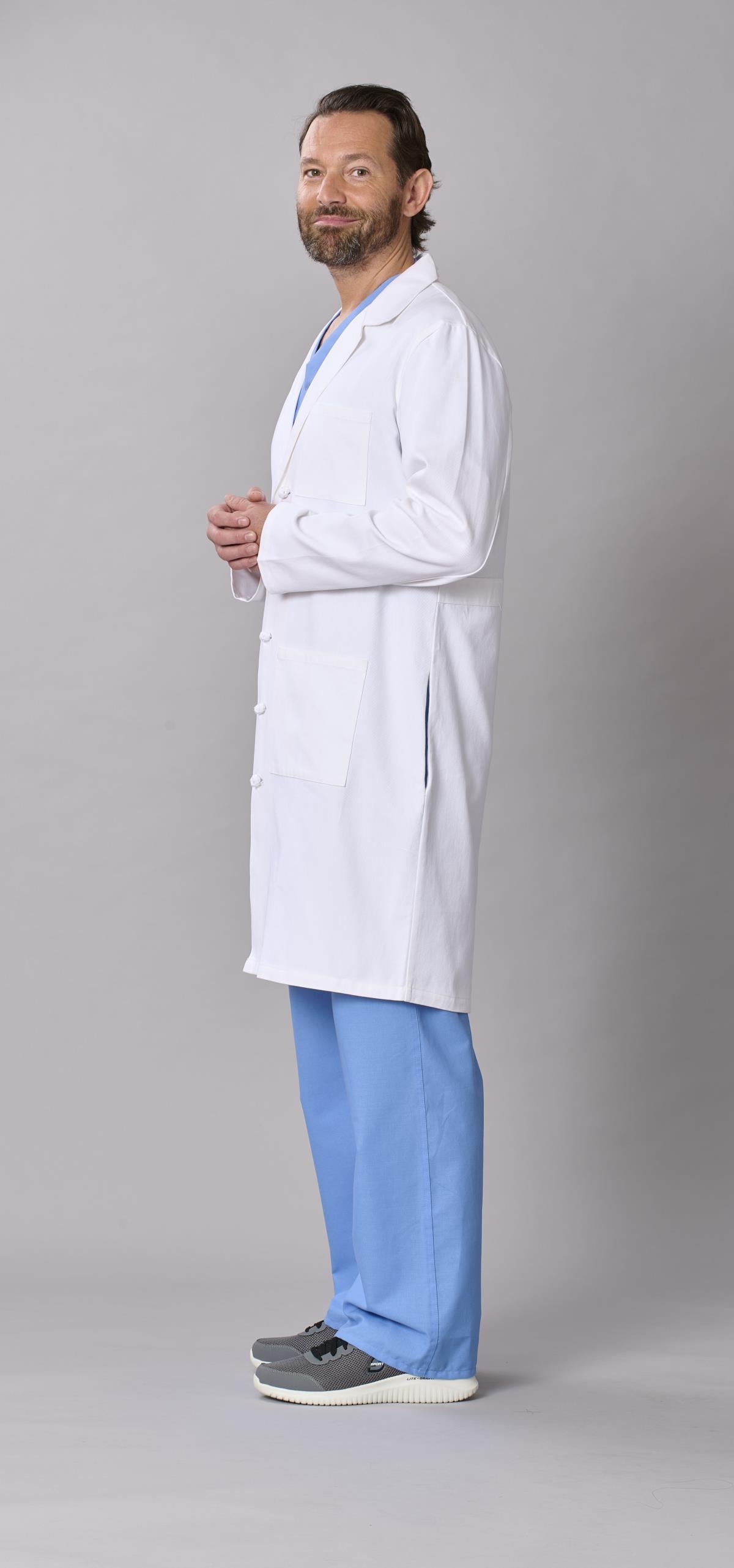 Medline Refine Men's 4-Pocket Full-Length Lab Coats