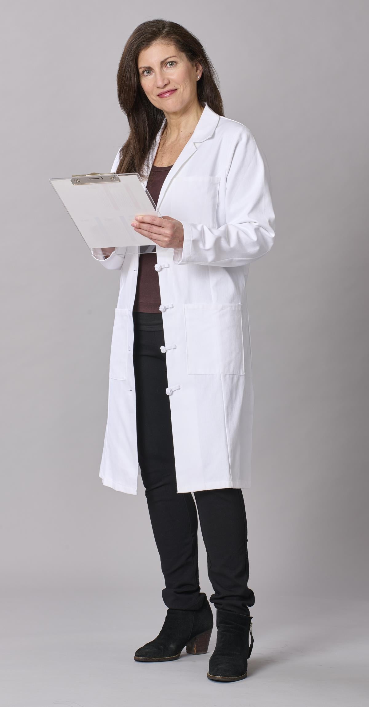 Medline Refine Women's 4-Pocket Full-Length Lab Coats