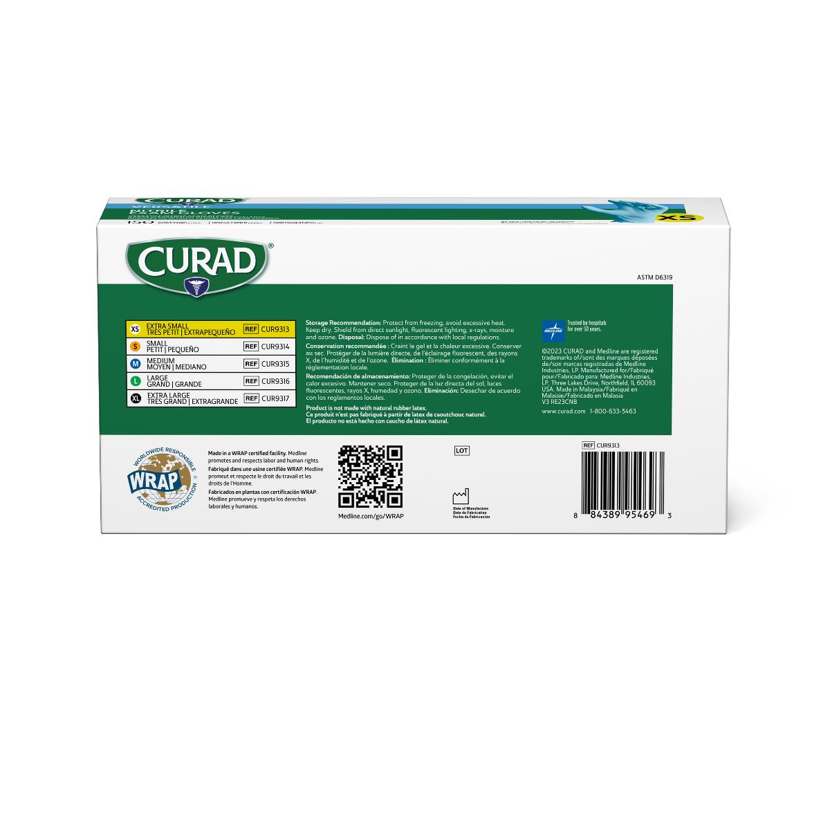 CURAD Powder-Free Textured Nitrile Exam Gloves