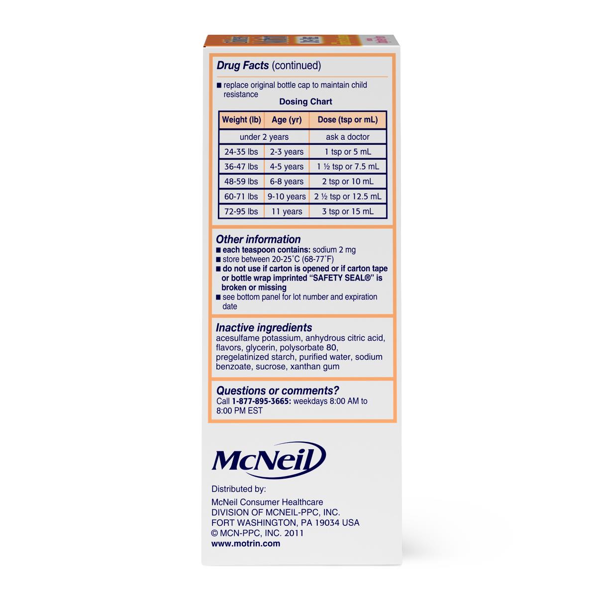 Motrin Children's Oral Suspension