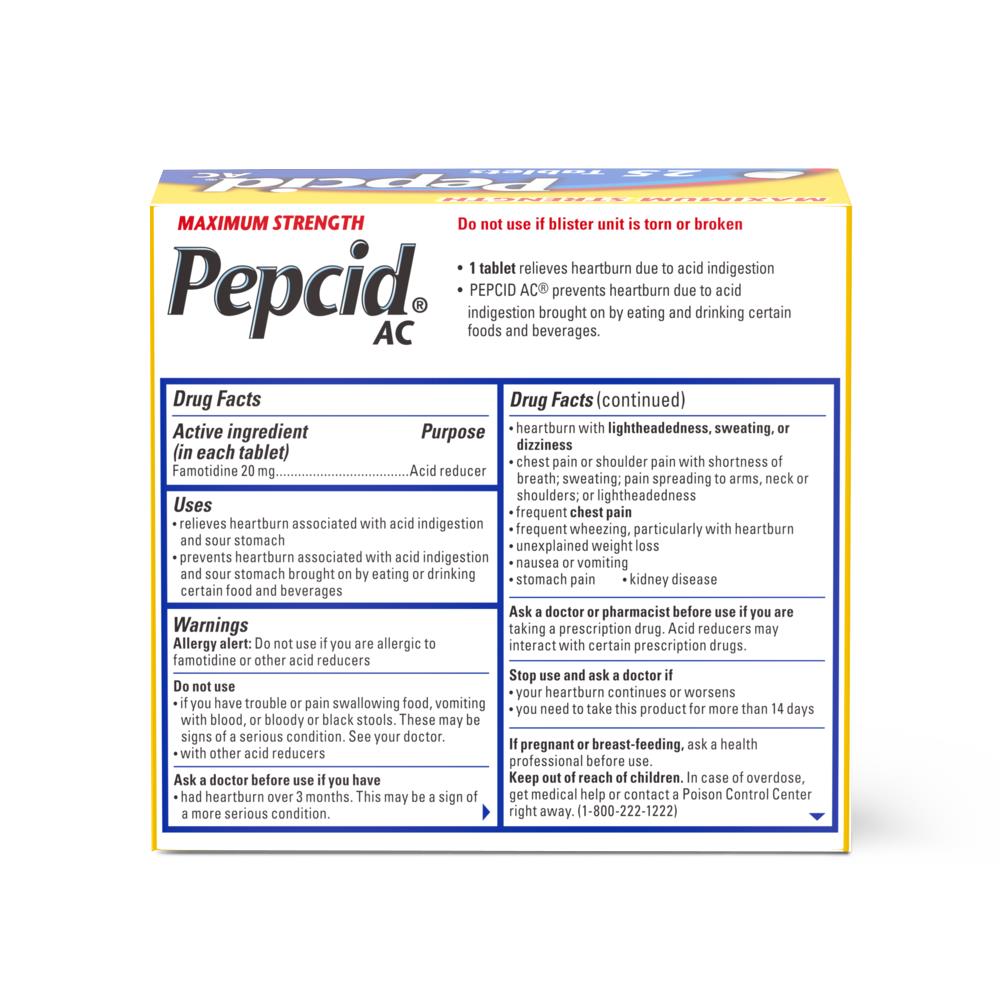 Pepcid AC Maximum Strength Famotidine Tablets