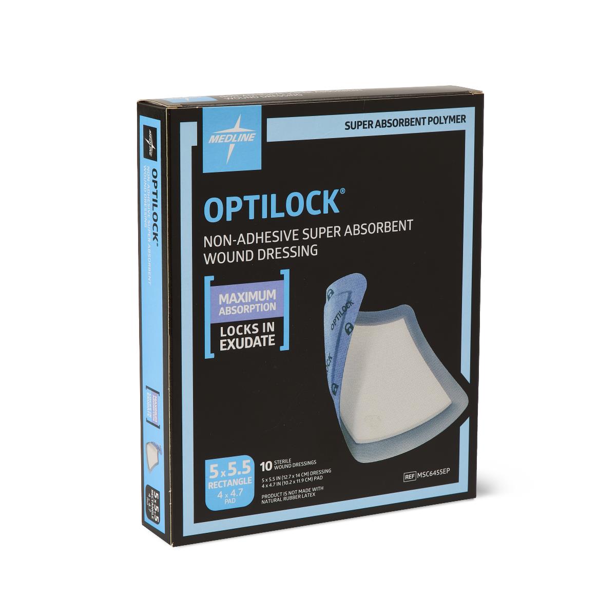 OptiLock Nonadhesive Super Absorbent Wound Dressings