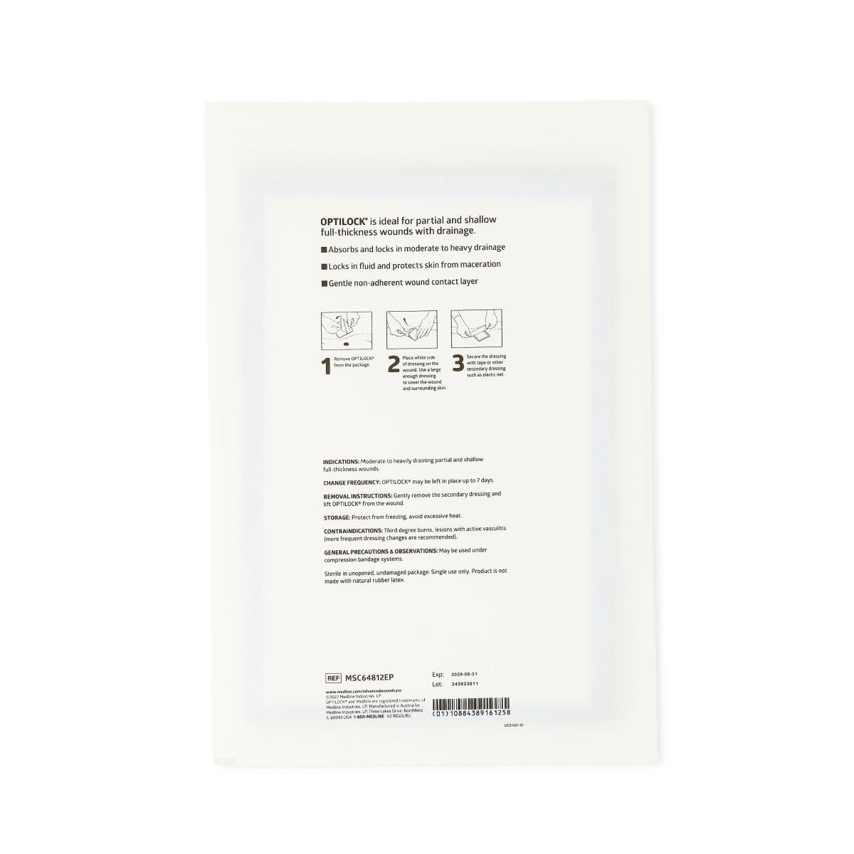 OptiLock Nonadhesive Super Absorbent Wound Dressings