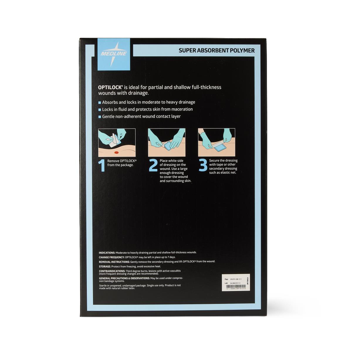 OptiLock Nonadhesive Super Absorbent Wound Dressings