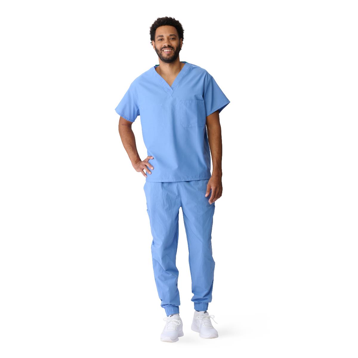 ComfortEase Unisex Reversible 1-Pocket Scrub Tops (Style 910)