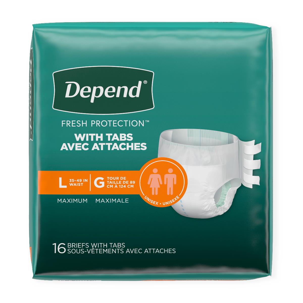 Depend Disposable Adult Incontinence Protection Briefs