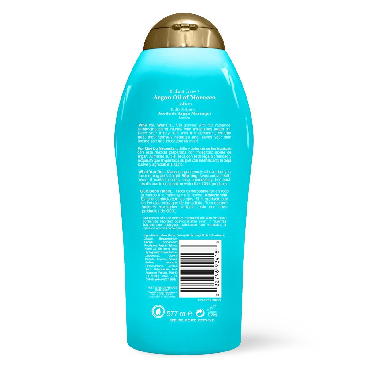 Ogx Radiant Glow + Argan Oil Of Morocco Lotion - BeHope