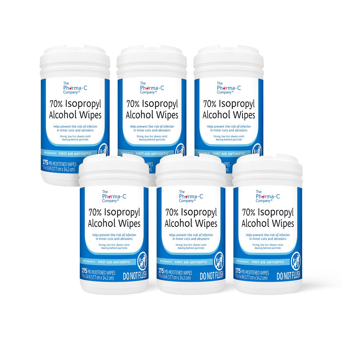 The Pharma-C Company 70% Isopropyl Alcohol First Aid Antiseptic Wipes, Value Size