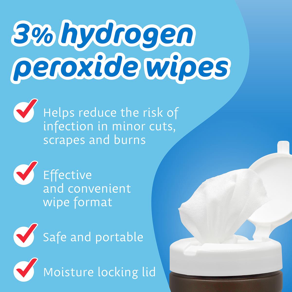 The Pharma-c Company 3% Hydrogen Peroxide First Aid Antiseptic Wipes - BeHope