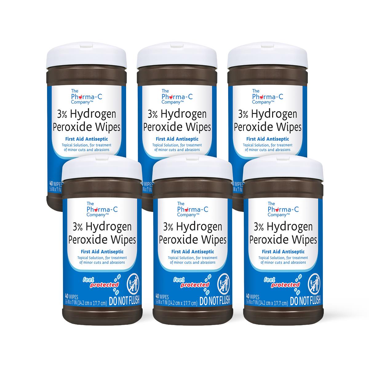 The Pharma-c Company 3% Hydrogen Peroxide First Aid Antiseptic Wipes - BeHope