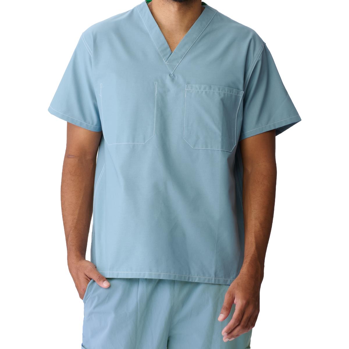 CottonCare Unisex 1-Pocket Scrub Tops for Hyperbaric Units (Style 658)