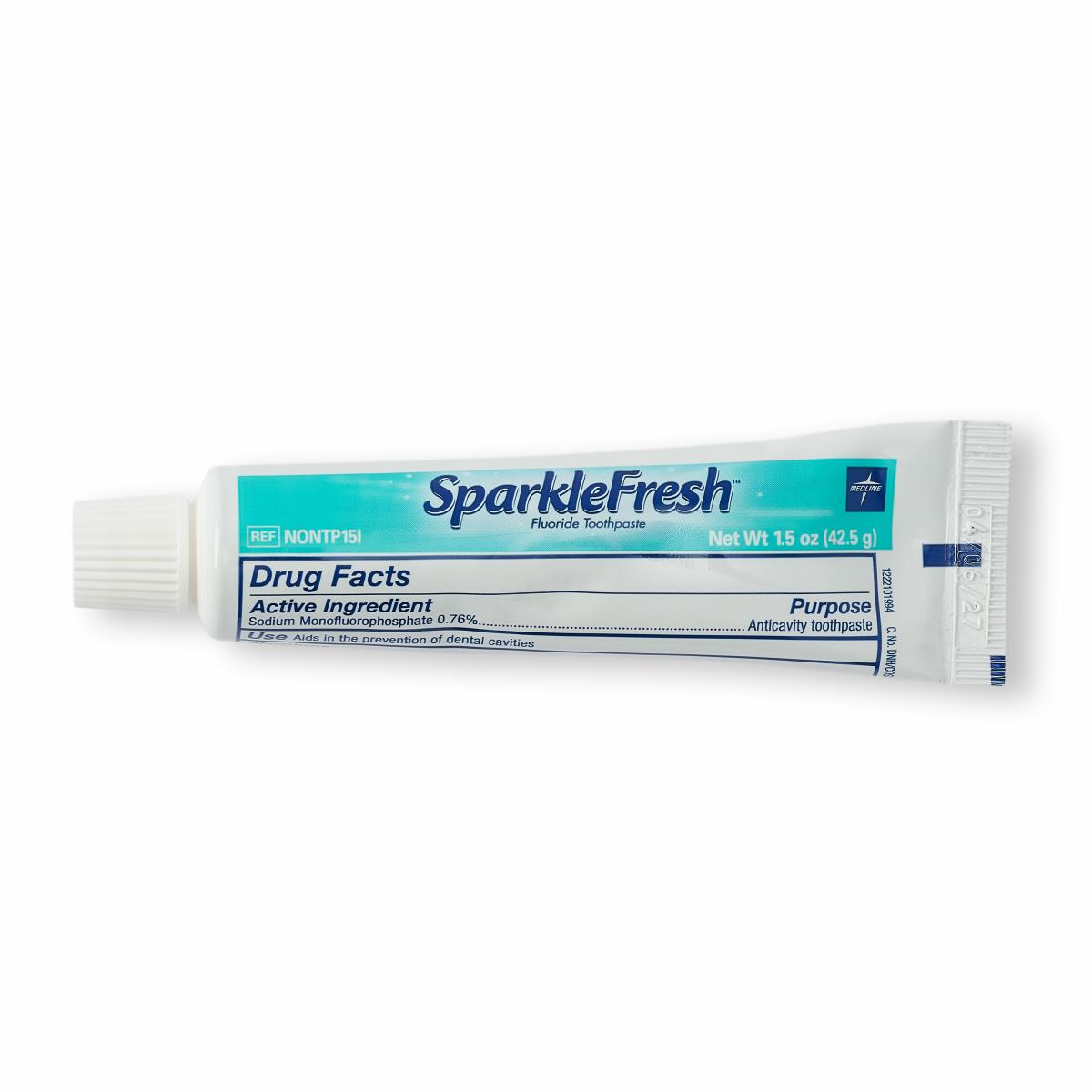 Medline Sparklefresh Toothpaste tube and box, primary product view