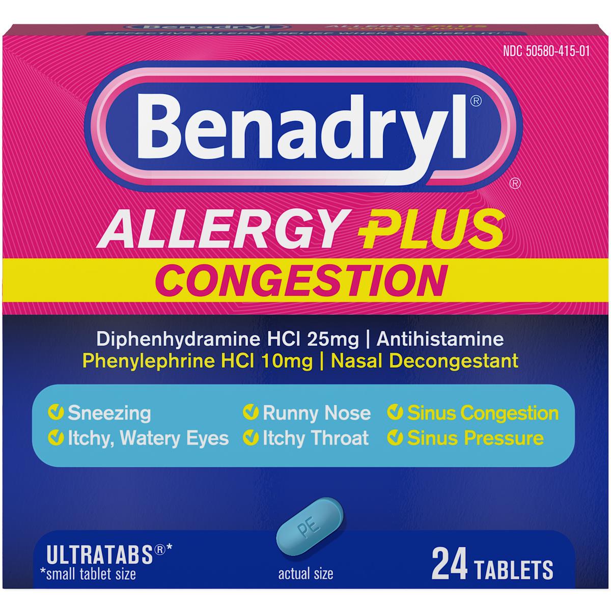 Benadryl Allergy Plus Congestion Ultratab Tablets