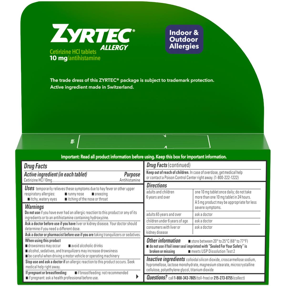 Zyrtec 24-hour Allergy-relief Medication - BeHope