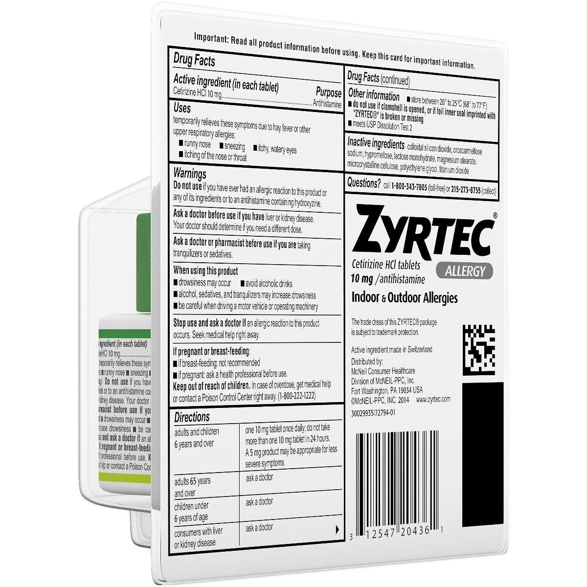 Zyrtec 24-hour Allergy-relief Medication - BeHope