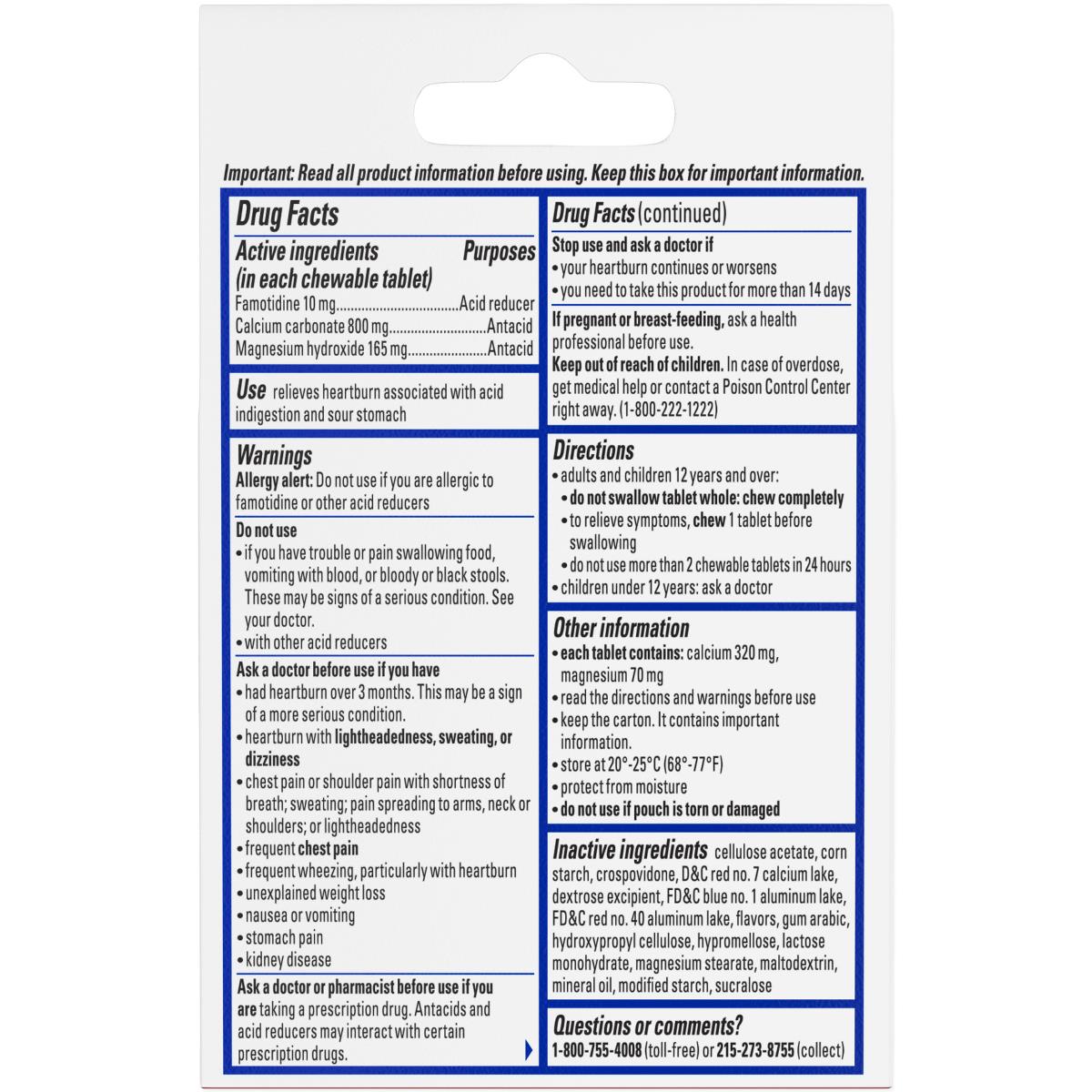 Pepcid Complete Antacid + Acid Reducer Chewable Tablets - BeHope