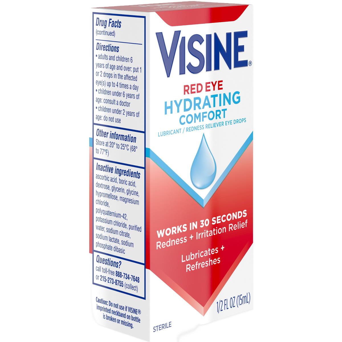Visine Red Eye Comfort Redness Reliever Eye Drops